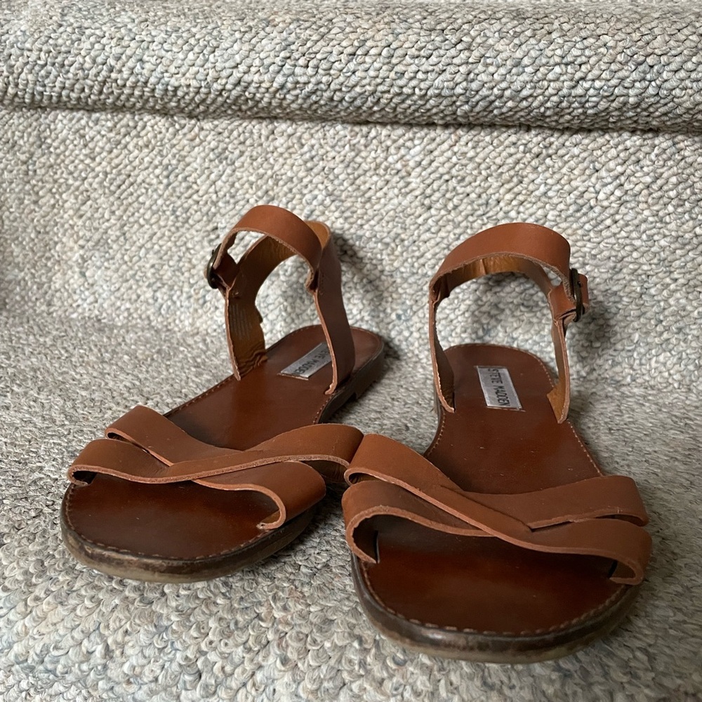 Steve Madden Dublin leather gladiator feminine Cottagecore coquette sandals 8 - Picture 8 of 11